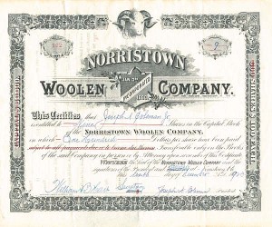 Norristown Woolen Co. - Stock Certificate